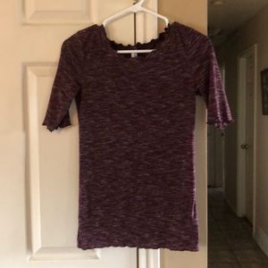 Burgundy half sleeve top